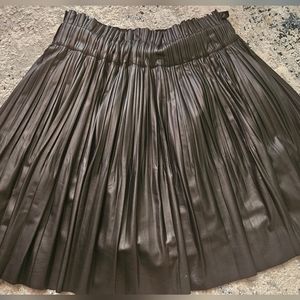 Zara Faux leather pleated skirt